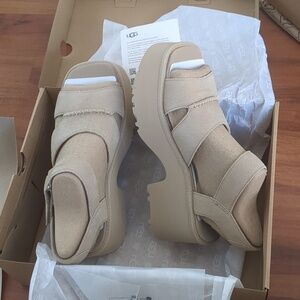 New Ugg New Height Ankle Strap Sandals color Mustard Seed Size 8